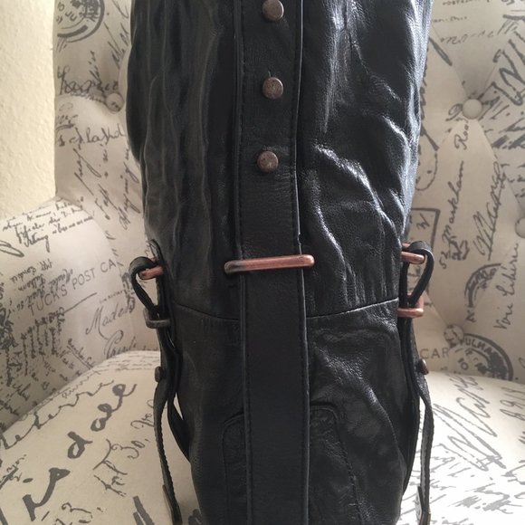 NWT BCBG MAX AZRIA hobo black leather bag - Picture 6 of 13